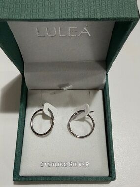 Lulea 925 sterling 3/4” hoops, gift boxed